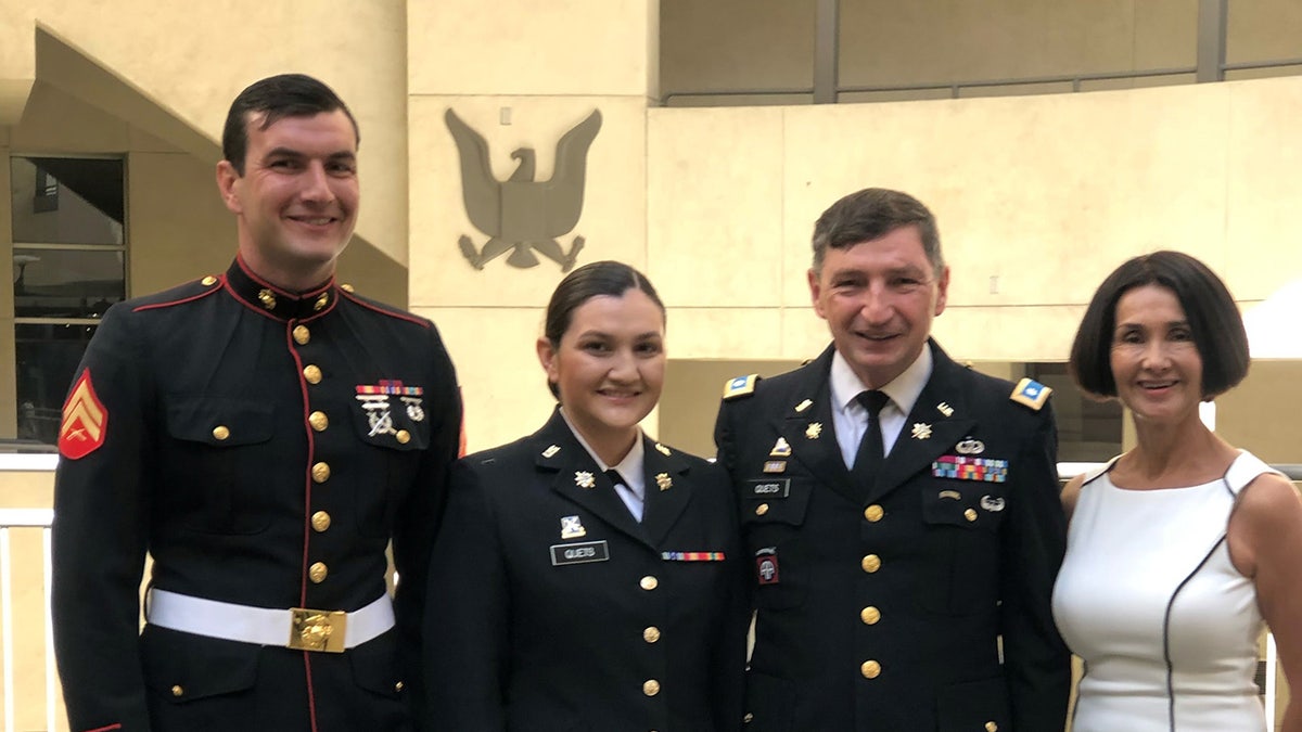 Nicholas Douglas Quet and the family in uniform