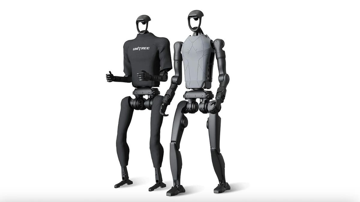 Malfunctions of humanoid robot, sparkling viral panic