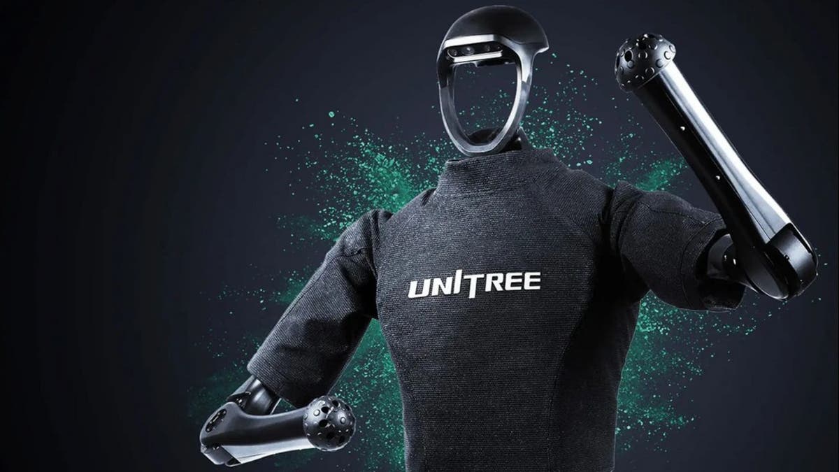 Malfunctions of humanoid robot, sparkling viral panic